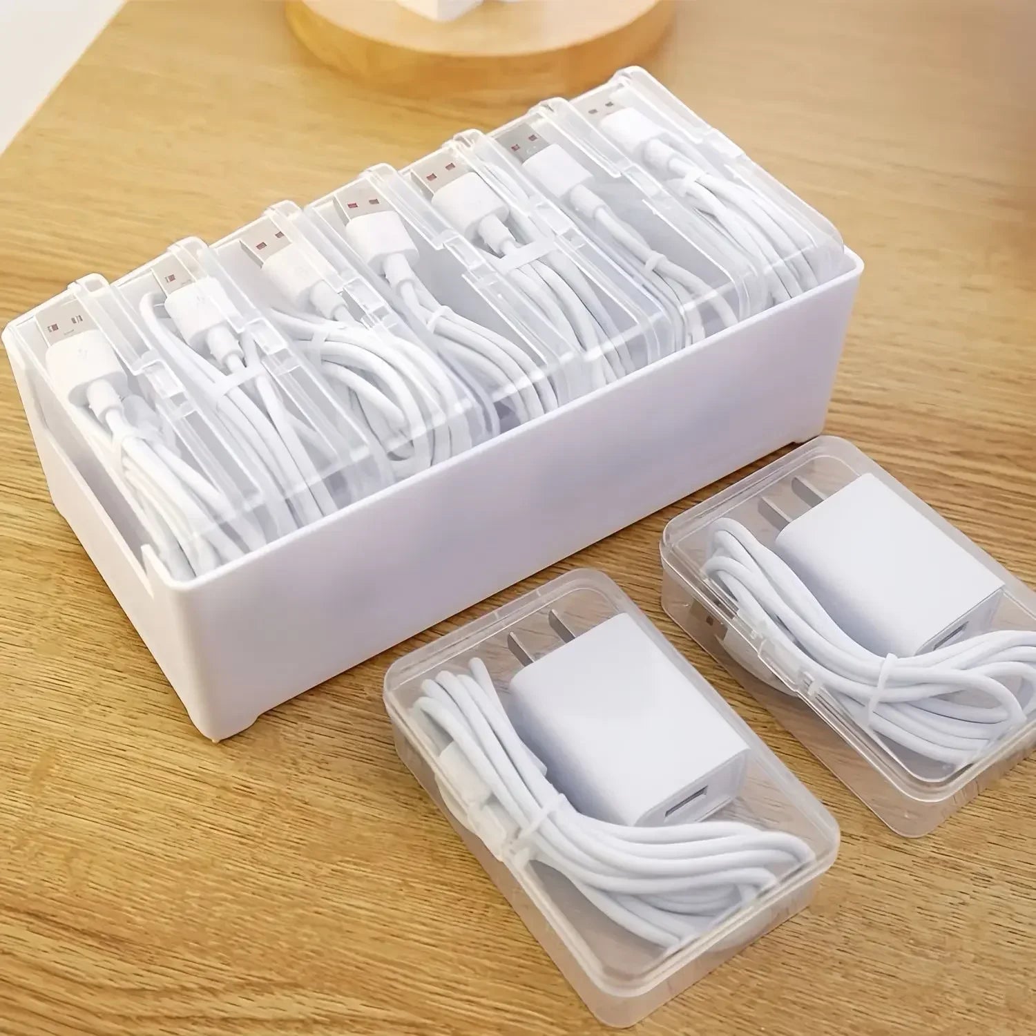 Data Cable Storage Box Home Phone Charger Separate Storage Box Desktop Cable Organizer Multifunctional Storage Organizer Amagi