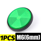 Round Motorcycle Reflector M6 Mounting Screw Night Warning Board for Dirt Bike Electric Scooter Bicycle Rear Tail Safety Lamp