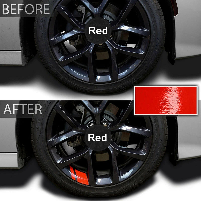 New 1Pcs Car Sticker Reflective Car Wheel Rim Vinyl Warning Stickers Hash Mark Stripe Racing Wheel Hub Decals for Size 16-21"
