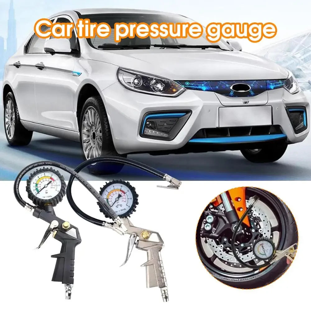 High-Precision Tire Pressure Gauge For Car Motorcycle Inflator Pumps Tire Repair Tool Pressure Gun Type For Air Compressor Amagi