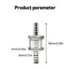 Fuel Non Return Check Valve 6/8/10/12mm Aluminium Alloy Petrol Fuel Line Way Aluminium 1 Way Fuel Line Check Valve