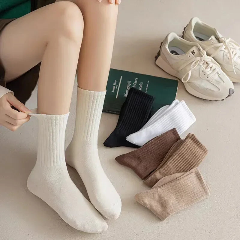 Autumn Winter Thicken Warm Wool Cashmere Thermal Long Crew Stockings Women Home Sleeping Solid Color Women Hot Tubing Socks Amag