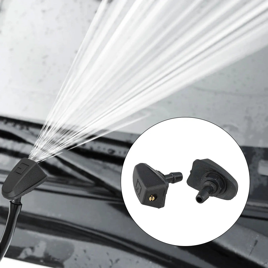 2Pcs Car Front Windshield Wiper Nozzle Car Fan-shaped Mist Windscreen Washer Water Spray Jets Nozzles Accessories