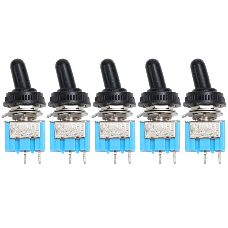 Mini Toggle Switch Waterproof Cap 2Pin 2 Position SPST ON OFF Latching Controller for Car Boat Marine Motorcycle Truck Dashboard