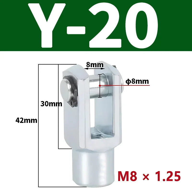 SC Standard Pneumatic Cylinder I/Y Type Mounting Fitting with Pin Connector, Cylinder Accessory for MAL MA Air Cylinders