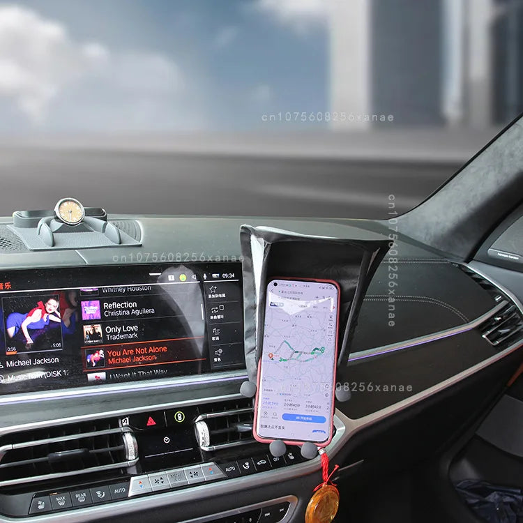 Car Mobile Phone Sunscreen Foldable Not Hot Stuck Screen Non-reflective Free Of Installation Mobile Navigation Sunshade amabilis