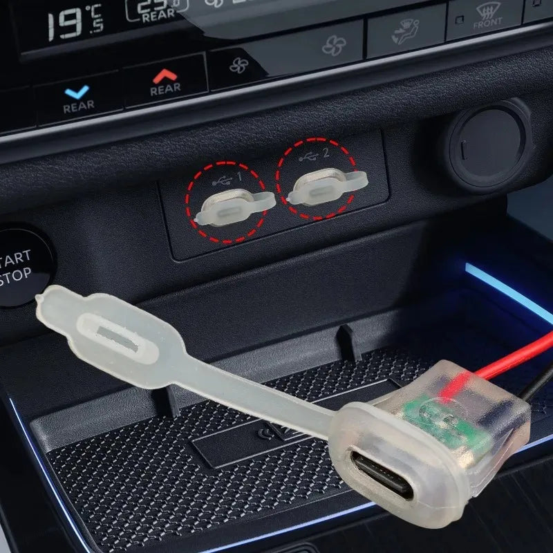 2pin USB Type C 3A Input Type Charging Socket with LED Lights Plate Waterproof Power Port TYPE-C Female Connector Jack