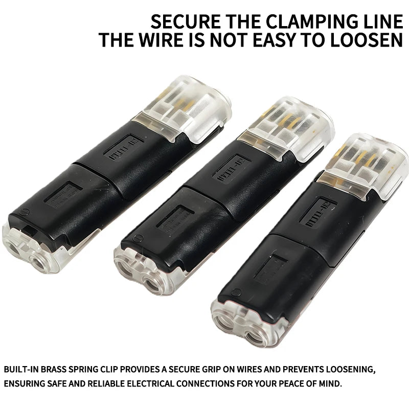 50 Pairs 2 Pin Solderless LED Wire Connector, Insulation Piercing Strip-Free Quick Plug Terminal for LED Light Cable Connection