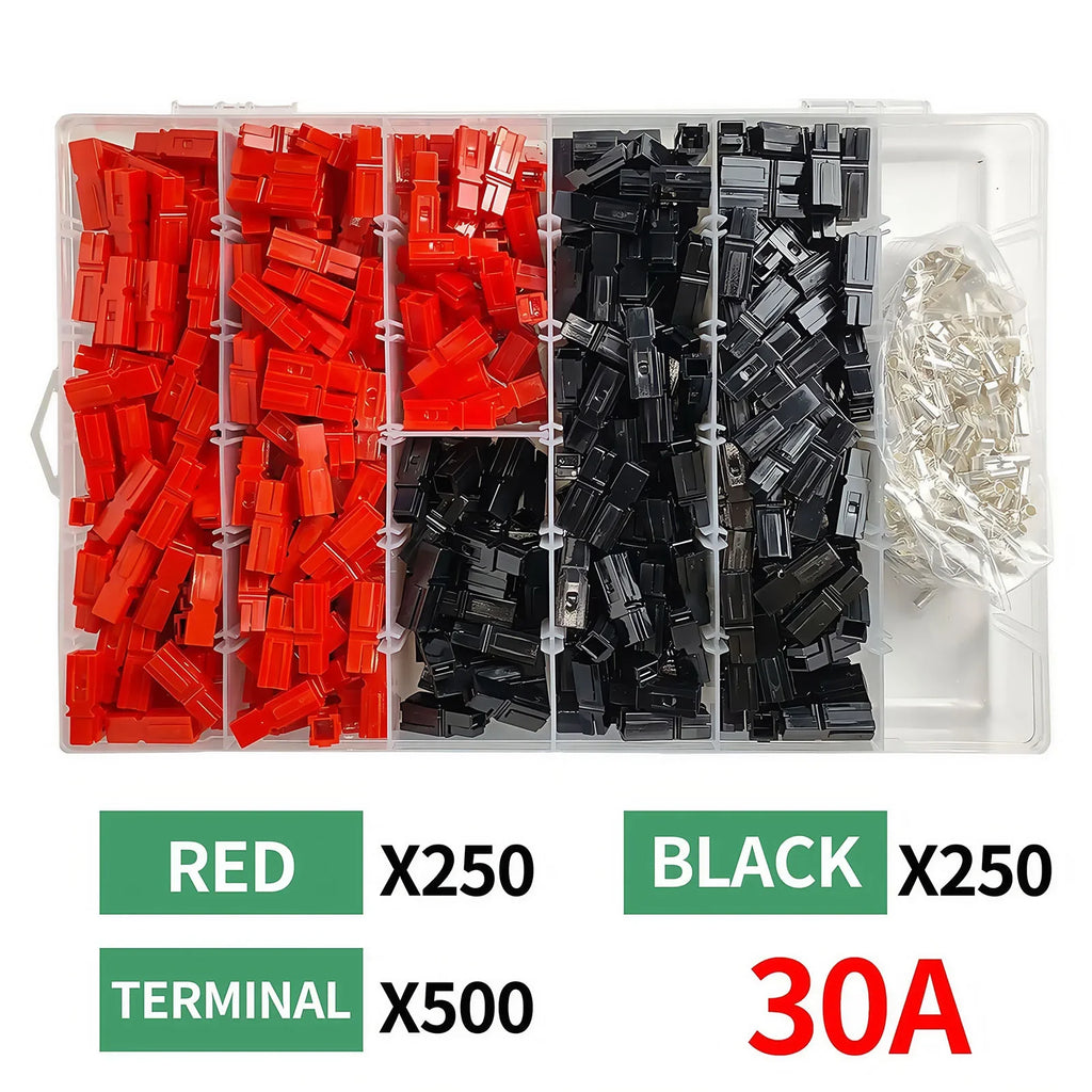 40/90/200/500Pcs/Box  Single Pole Plug 30A High Current Connector - PP Battery Forklift Power Terminals Bulk Pack