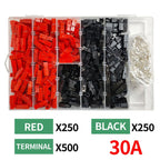 40/90/200/500Pcs/Box  Single Pole Plug 30A High Current Connector - PP Battery Forklift Power Terminals Bulk Pack
