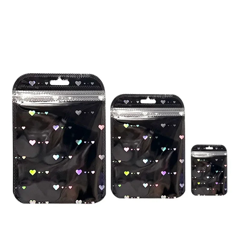 Colorful Laser Ziplock Bag Packaging Bags For Earring Jewelry Display Bags Pouch Gift Packaging Resealable Storage Bag Amagi