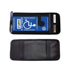 Portable Handicap Placard Holder for Auto Car Visor Disabled Parking Permit Sign Protector with 3 Pockets & 1 Pen Holder