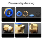 10/50PCS Pneumatic Fitting Air Connector PC 4mm 6mm 8mm 10mm 12mm Thread 1/8" 1/4" 3/8" 1/2" Hose Fittings Pipe Quick Connectors