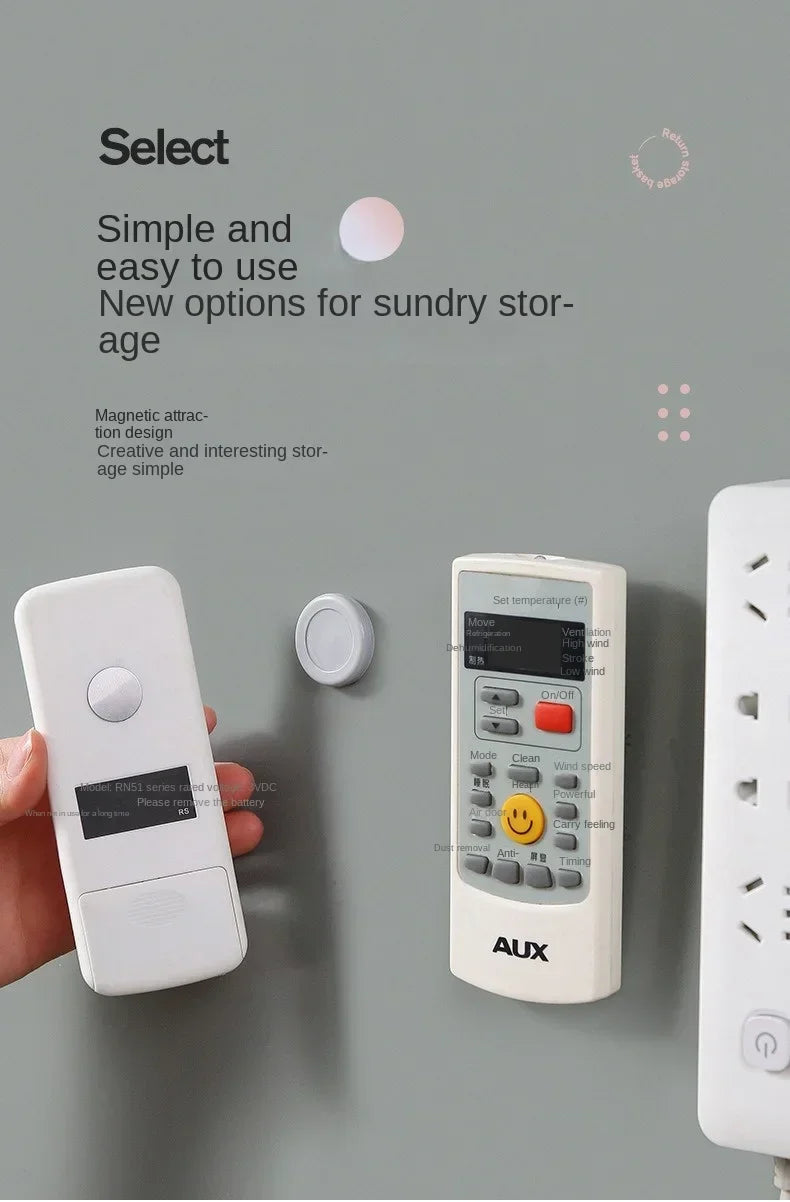 Magnet Remote Control Holder Magnetic Hooks Wall Mount Strong Invisible Holder Keys Fridge Sticker Storage Hooks Home Organizer