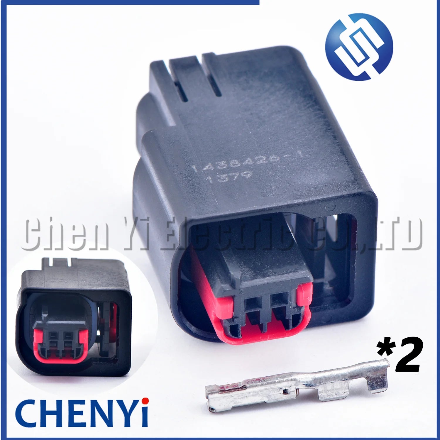 2 Pin female black grey Automobile waterproof connector Car Door Wire Harness Plug 1438426-1 1438426-3