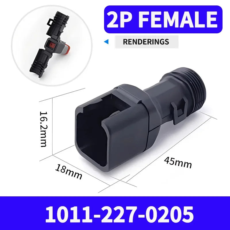 10/50 Sets 2-12P Male Female DT Connector Tail Clip Set with Corrugated Pipe Fixed Harness Clip,Protective Sheath 1011-235-0405