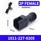 10/50 Sets 2-12P Male Female DT Connector Tail Clip Set with Corrugated Pipe Fixed Harness Clip,Protective Sheath 1011-235-0405