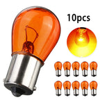 10Pcs 21W Amber Indicator Bayonet Base Lamp Turn Signal Car Light Car Interior Bulb Auto Dashboard Warning Indicator