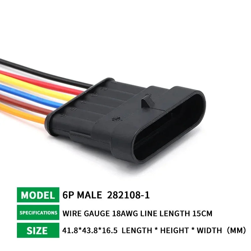 5/20/100 Sets HID 1/2/3/4/5/6 Pin Waterproof Auto Connector Kit with 15CM 18AWG Wire for Car/Truck Harness Wiring