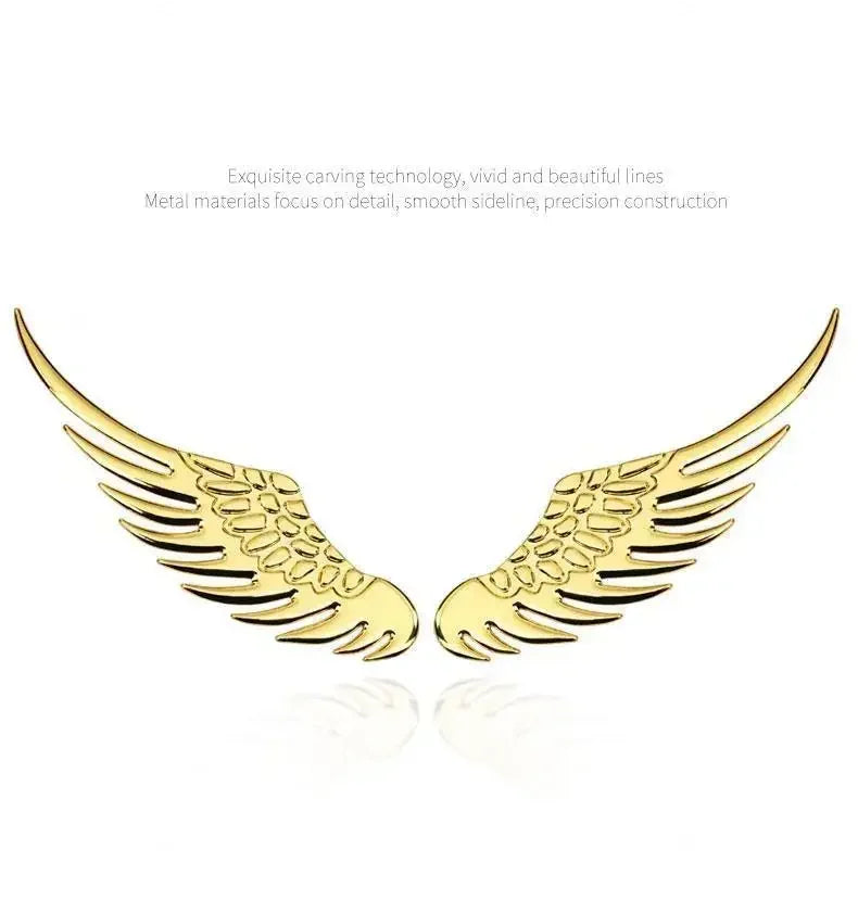 Car Decorative Wings, Three-dimensional Angel Wings Tail Stickers Metal Car Logo Personalized Decorative Car Stickers Amagi