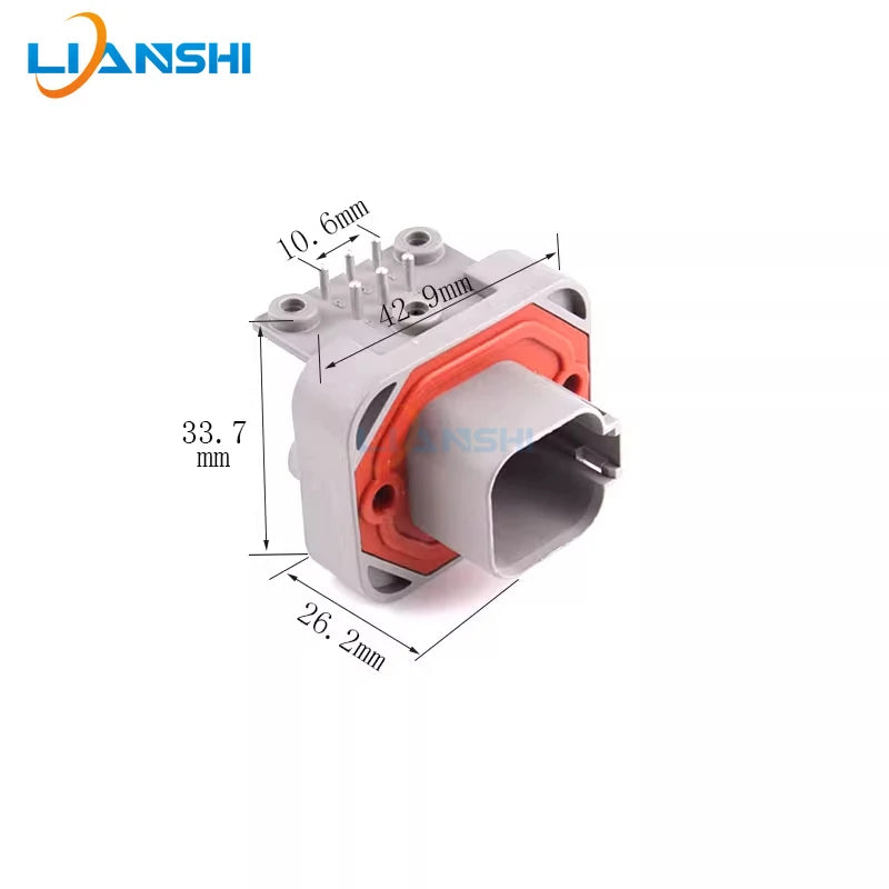 DT06-6S Automotive waterproof connector PCB curved pin socket vehicle-mounted circuit board pin terminal connector DT13-6PA