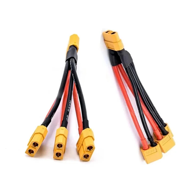 XT60 and cable one tow three points three male female plug soft silicone wire model plane battery plug 12/14AWG