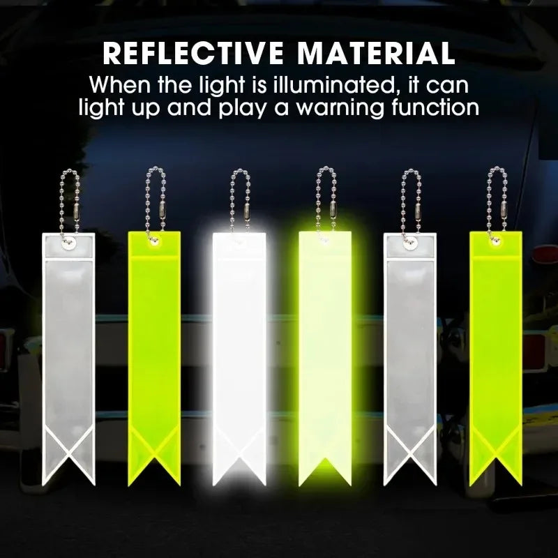 Reflective Keychain Reflector with Chains PVC Reflective Reflector Pendants for School Bag Cycling Backpack Night Riding Warning