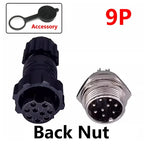 5/20Sets GX16 M16 QL16 16MM Aviation Plug&Socket:Male Female Docking Back Nut Panel Mounted Connector with 2/3/4/5/6/7/8/9 Pins