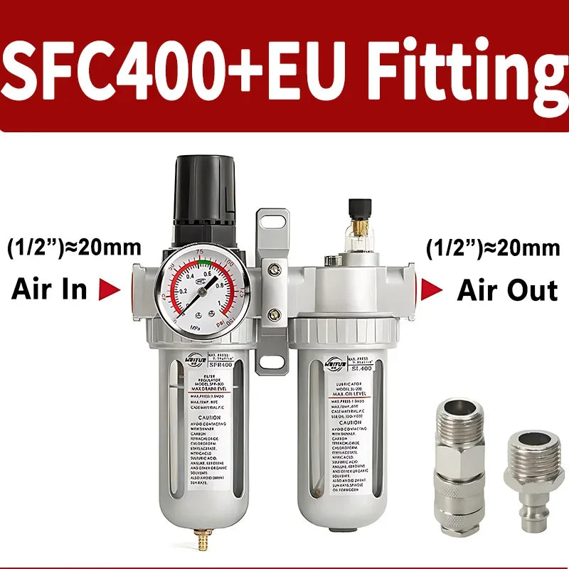 SFC200 1/4" SFC400 1/2" SFC300 3/8 Air Filter Regulator Oil Water Separator Trap Regulator Valve For Compressor Pneumatic Parts