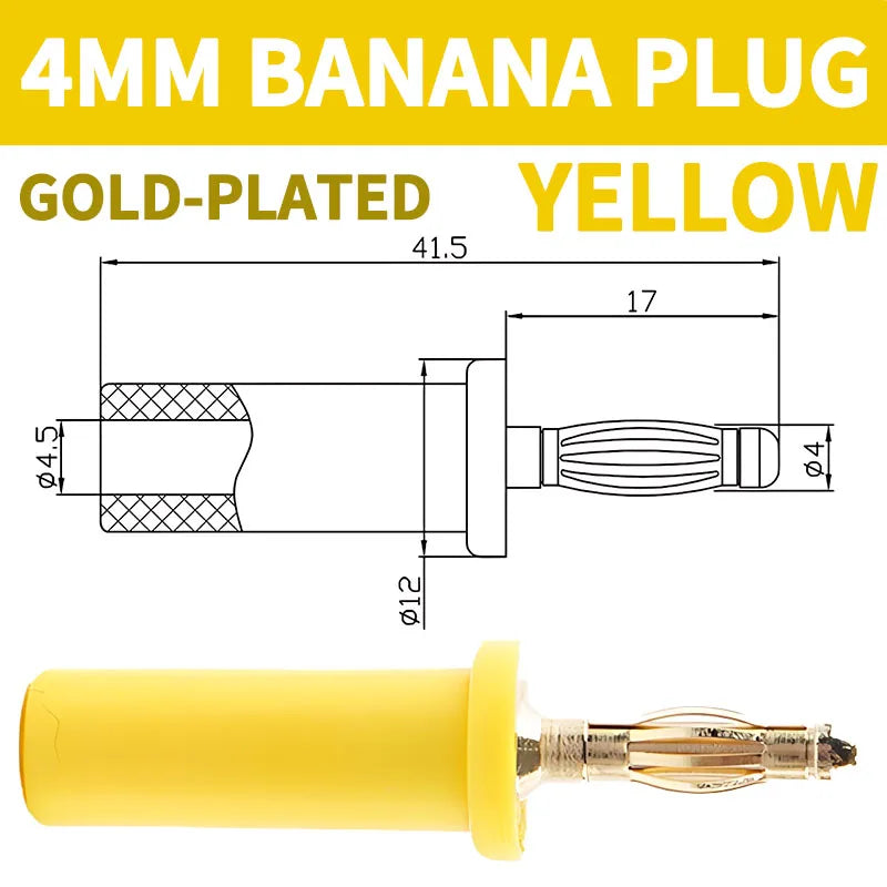 Pure Copper Gold-plated 4mm Banana Plug, Lantern Type, High Current 4mm Sound Box Speaker Wire, Banana Gold-plated Connector