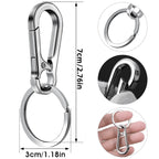 4Pcs Metal Carabiner Shape Key Ring Keyring Carabiner Clip Keychain Holder Clips Hook Holder Organizer for Car Keys Finder Amagi