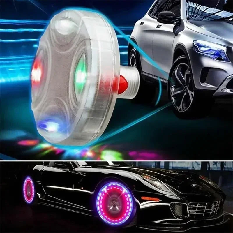 4 LED 13 Mode Car Auto Waterproof Solar Energy Flash Wheel Tire Rim Led Light Lamp Color Automobile Burst Flashing LED Amagi