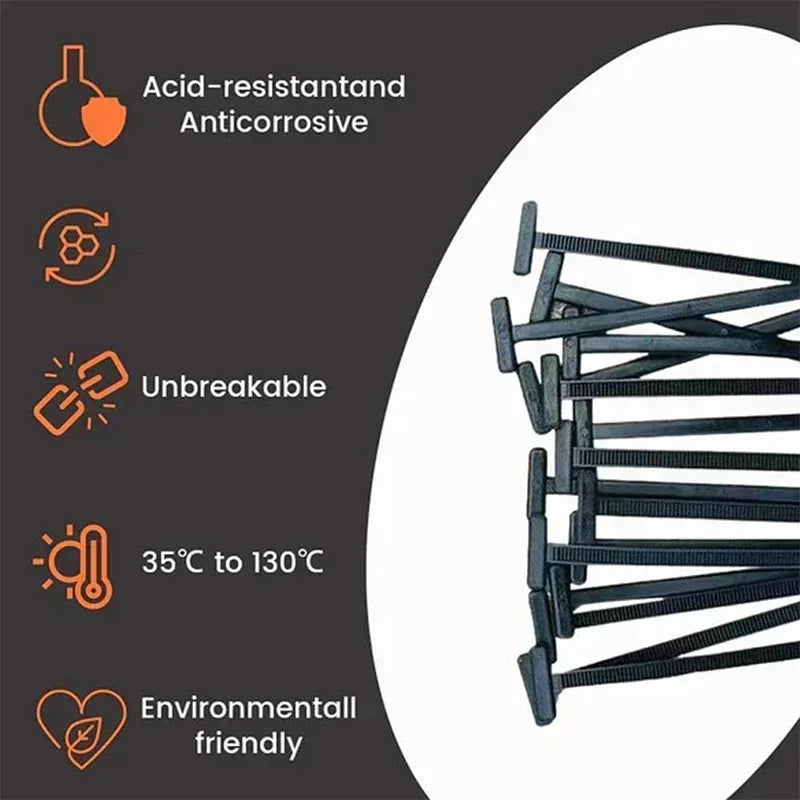 Nylon Universal Cable Tie Buckle-Heavy Duty Zip Ties Holder with Pin & Button Design Self-Locking Nylon Zip Ties Holder Amagi