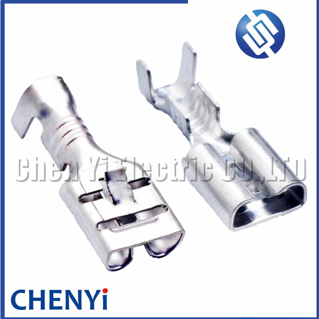 50 Pcs 6.3 series auto wire Brass tin plating terminal For fuse connector crimp loose pins Female terminals