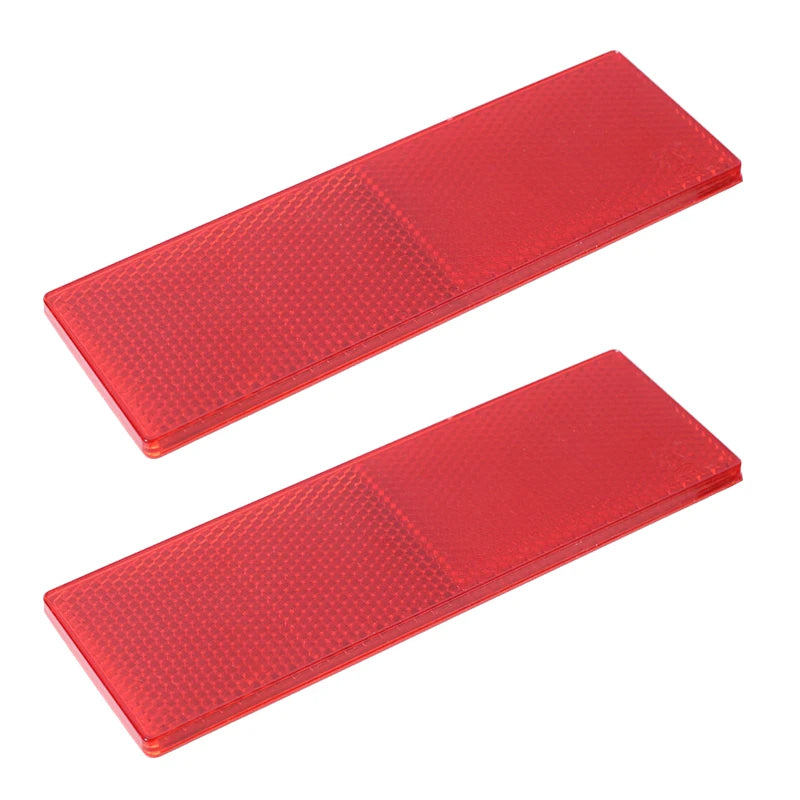 Truck Trailer Rectangle Plastic Reflector Reflective Tape Adhesive Auto Safety Night Warning Plate Stickers Car Accessories