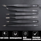 Anti-Static Stainless Steel Tweezers Precision Maintenance Industrial Electronic Repair Tool Car Body Sheet Metal Repair Tools
