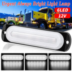 Car LED Light12V 24W White 6LED Car Truck Fog Light Lamp Off Road Safety Urgent Signal Truck Side Marker Lights