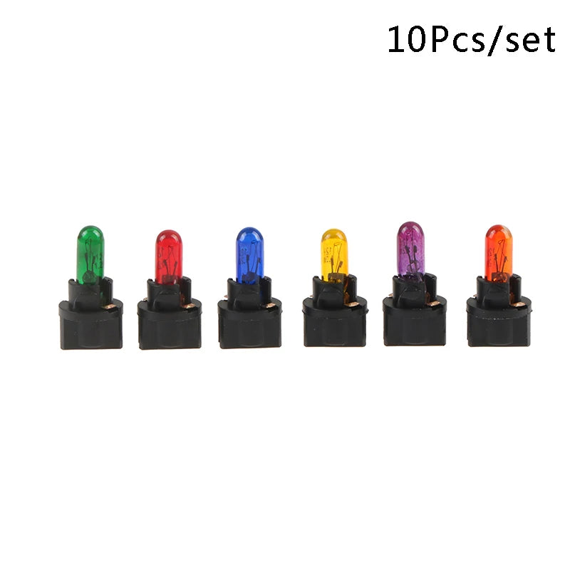 10Pcs T5.5 Led Bulb1.2W Car Interior Lights Dashboard Heating Indicator Wedge Auto Instrument Lamp air conditioning lamp 12V