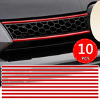 Car Front Hood Reflective Sticker Grille Moulding Red Decoration Strip Sticker Waterproof Car Exterior Reflective Sticker Decals
