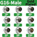 5/20/100 Sets Gold Plated Male&Female Docking Aviation Plug Circular Connector GX16 2 3 4 5 6 7 8 9Pins Electric Wire Connector