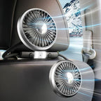 Car USB Fan Dual Head Cooling Air Hose Fan for Backseat 360°Rotation 3-Speed Auto Headrest Fan For Rear Seat Amagi