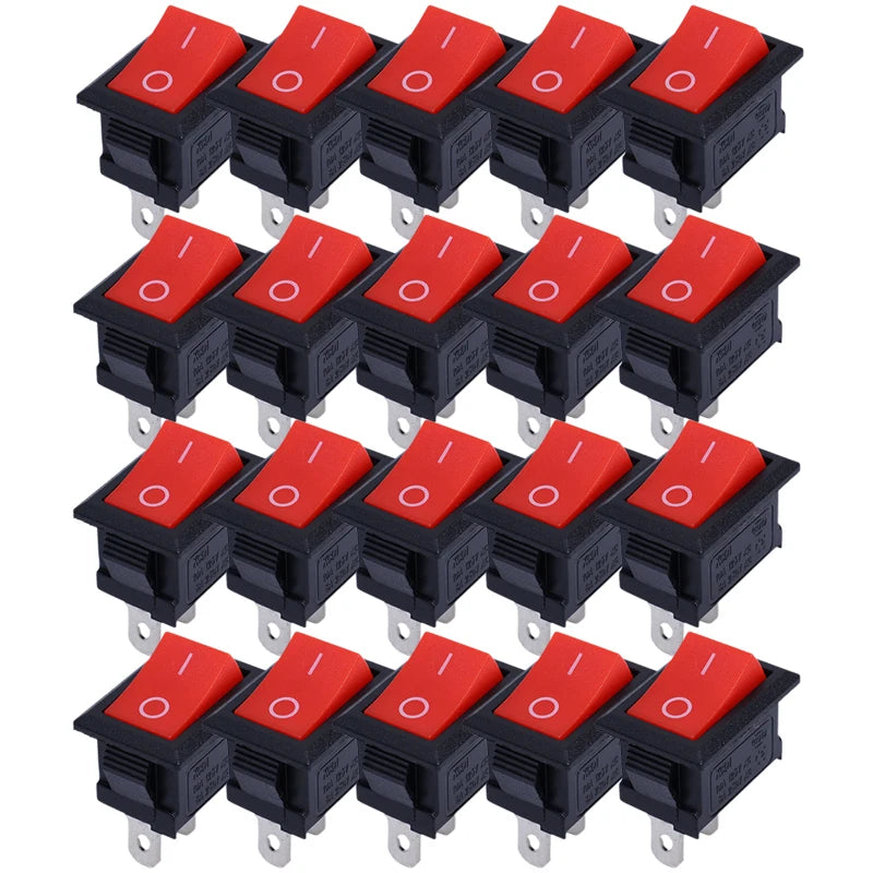 10/5Pcs Push Button Switch 2Pin 6A/250V KCD11-101 Mini Black Red White 21*15mm 2Pin ON/OFF SPST Rocker Switche Motorcycle Switch