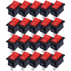 20/5Pcs Push Button Switch 21x15mm SPST 2Pin 6A 250V KCD11 Snap-in on/Off Rocker Switch 21MM*15MM Black Red and White