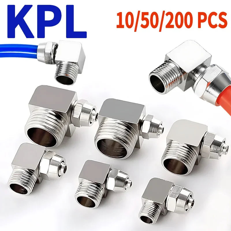 KPL Nickel-Plated Copper Pneumatic Quick Connector 1/8 1/4 3/8 1/2 Thread Fitting for Air Compressor Hydraulic System 4 6 8 10