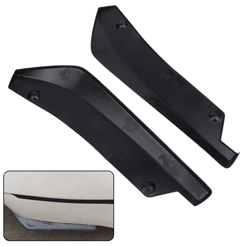 1Pair Carbon Fiber Winglets Side Skirt Extension Car Front Rear Bumper Strip Lip Spoiler Diffuser Splitter Scratch Protector