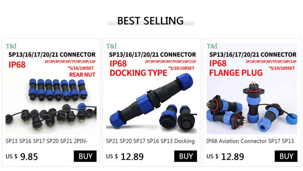 SP21 SP20 SP17 SP16 SP13 Docking 2P 3P 4P 5P 6P 7 12Pin IP68 Waterproof Aviation Connector,Panel Mount Connector Plug and Socket