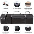 Car Trunk Organizer Durable Waterproof Collapsible with 4 Pockets Ideal for SUVs, Trucks MPVs Backseat or Trunk Storage Amagi