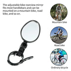 Bicycle Round Auxiliary Mirrors 360 Degree Adjustable Wide Angle Rearview Mirror Handlebar Mount Bike Convex Mirror S/L Amagi