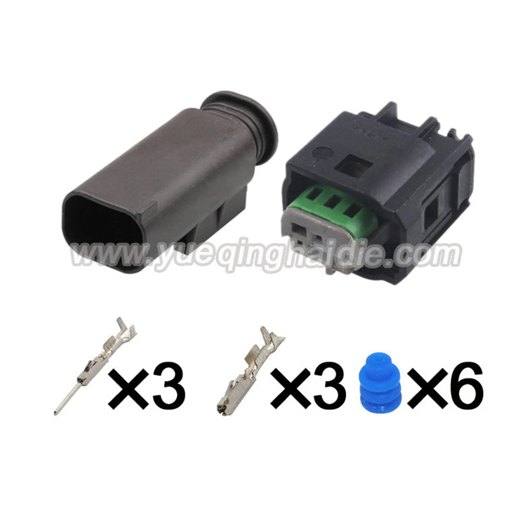 3Pin Connectors Waterproof 0.6mm Male Female Connector Automotive Wiring Connector Cable Socket 1J0972483 9-967081-1 968402-1