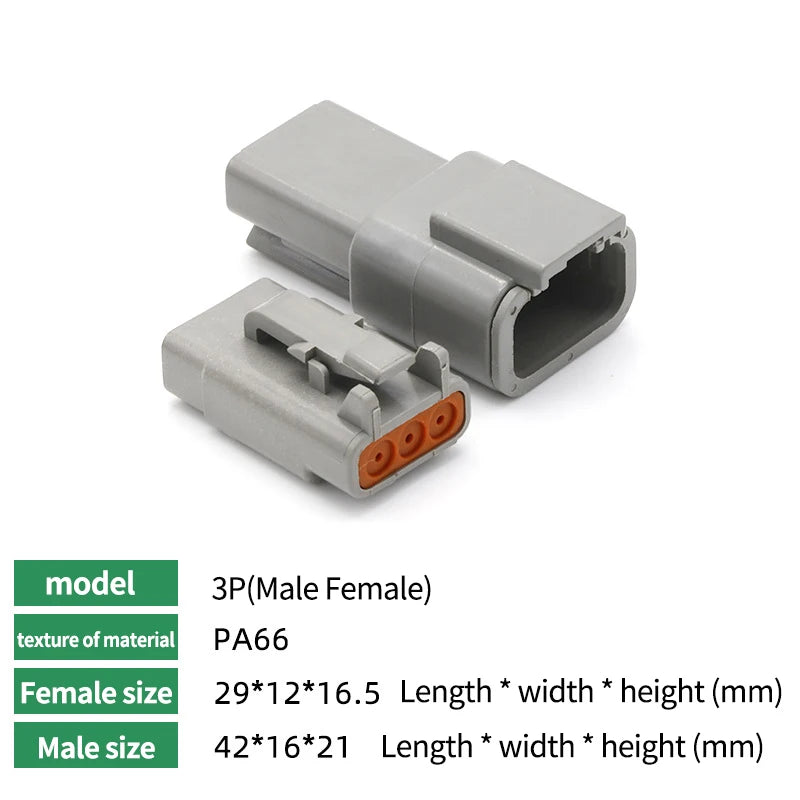 5/10/20Sets Deutsch Type DTM/DT/DTP/DT13/DT15 Waterproof Connector With Terminal Male Female Plug&Socket DTM04-2/3/4/6/8/12P